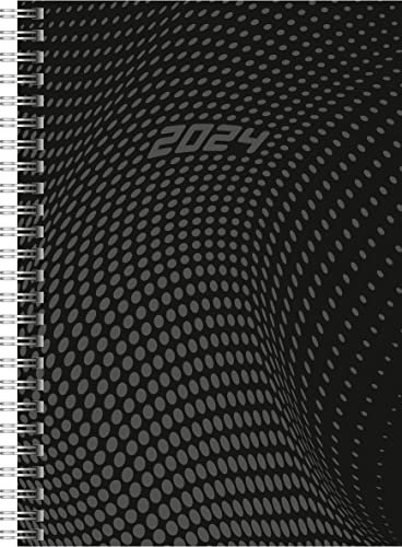 rido/idé Wochenkalender Modell Timing 1 2024 2 Seiten = 1 Woche A5 schwarz