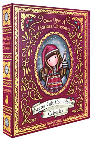 Santoro Gorjuss Adventskalender Weihnachts-Countdown-Kalender mit 25 Überraschungen inklusive Notizbüchern, Stiften, Papierband, Schreibwaren und Emaille-Pin, Geschenk für Mädchen, Kinder, Frohe und