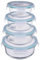 Round Glass Food Storage Containers with Lids – 4 Pack Airtight Reusable Meal Prep Set, Glass Lunch Box for Fridge Storage, Microwave, Oven & Freezer Safe Kitchen Containers