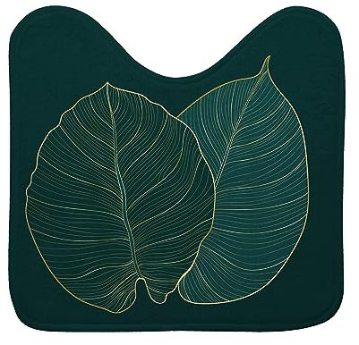 Douceur d'Intérieur, Tapis Contour WC (45 x 45 cm) Jade, Microfibre Imprimée