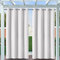 Clothink 2er Set Outdoor Vorhang Wetterfest Mit Ösen, Outdoorvorhänge Wasserdicht Outdoor Gardinen Sonnenschutz Sichtschutz für Balkon Pergola Terrasse Veranda (132x215cm, Grau-Weiß)