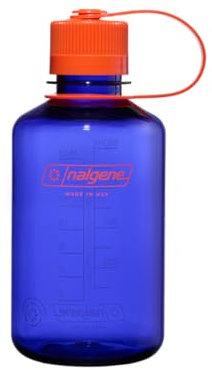 Nalgene Water Bottle - Lightweight Sustain Tritan BPA-Free Shatterproof Bottle for Backpacking, Hiking, Gym, 16 OZ, Narrow Mouth, Periwinkle