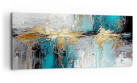 Impression sur Toile Moderne 100x40 cm Abstrait Art - 5774 | Déco Salut Moderne Tableau Décoratif Décoration Murale Art Mural Toile Imprimée Salon Chambre Cuisine ARTTOR
