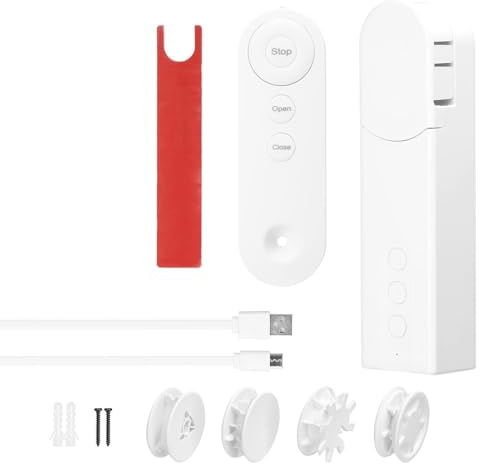 BLAIS Tuya BT Intelligent Pull Perle Rideau Moteur Électrique Volets Roulants Pilote Ouvreur Automatique Pas de Câblage Support APP Télécommande Minuterie Configuration Détection de Température Compat
