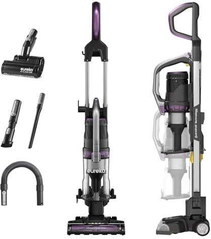 EUREKA Aspirapolvere verticale NEU800 con tecnologia Lift-Away e QuickShift, anti deformazione dei capelli e doppio ciclone, anallergico, luci a LED, bocchetta a lancia, spazzola turbo per animali