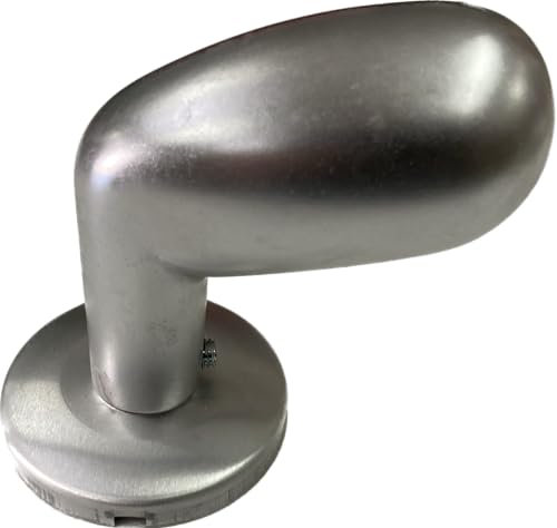 SECUREMME Mezza maniglia reversibile a forma di uovo con rosetta mm 55 - con foro per quadro 8 - il prodotto potete montarlo con o senza molla di ritorno (Alluminio argento F1)