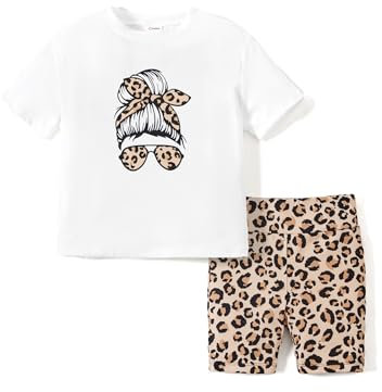 PATPAT Bekleidungssets Mädchen Kleidung Radlerhose Kinder, Kurzarm T-Shirt Top + Sport Radtrikot Leggings Shorts Trainingsanzug Mädchen, Teenager Activewear Party Sommer Geschenk 3–12 Jahre