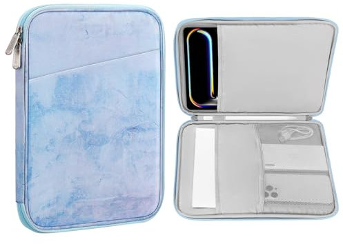 MoKo 9-11 Inch Tablet Sleeve Case, Fits 11inch iPad Air M3, iPad A16 2025, Pro 11 M4, iPad 10/9/8/7th, Galaxy Tab S9/S8/A8/A7, Protective Bag Carrying Case with Pocket, Sea Blue