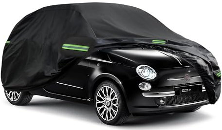 Auto Abdeckplane, Schalenabdeckung Fiat-500, SchutzhÜLle-FIAT, Fiat-500/500C/500E/Abarth 500 2007-2024, Autoabdeckung Ersatz FÜR-FIAT, 420D Oxford Cloth, Waterproof, Windproof, Dustproof