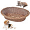 Hundekorb Weidenkorb mit Zopfrand, Hundekorb aus Vollweide, 69x48 cm, Hunde und Katzenliege aus Weide, für Katzenlager/Hundlager, Hundebett/Katzenbett