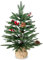 Kleiner Weihnachtsbaum | Tischweihnachtsbaum mit 57 PE-Spitzen, 8 Tannenzapfen, 8 Beeren | Flauschiger, vordekorierter 2-Fuß-Baum – verleiht festlichen Touch | Grün