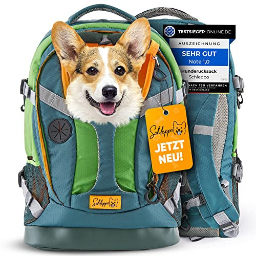 Schleppo Hunderucksack bis 7kg | Rucksack für Hunde | Extrem hoher Atmungsaktiver Hunde Rucksack zum Wandern, Nahverkehr & Co | Transport-Rucksack Wasserdicht (Grün, Einheitsgröße)