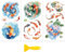 Peacoblue UV DTF Rub-On Transferfolie Möbel-Sticker Koi mit Lotusblatt und Blumen Muster 15x30cm, 3 Stk. Wasserfeste Deko-Transferaufkleber für Möbel Glas Porzellan Wäscheschränke Kommoden Kunststoff
