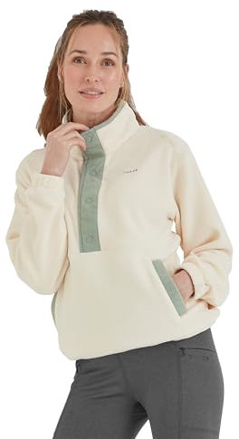 TOG24 Sawford Womens Overhead Microfleece, Lightweight & Warm Recycled Polyester Fleece, Anti-Pill Finish, Neck Fastens With Press Studs, Colourblock Design, 2 Kangaroo Pockets, Casual All-Year Fleece