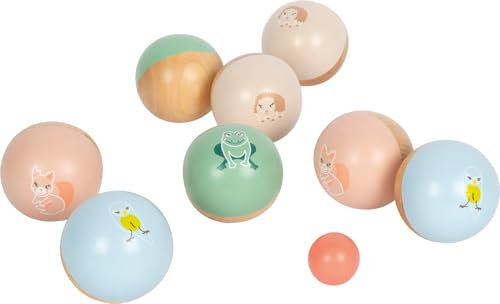small foot Boccia Garden Buddies, Madera, Juego Lanzamiento para Toda la Familia, Exterior, a Partir 3 años 12643, Multicolor