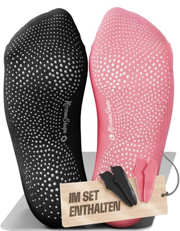 NirvanaShape Yoga & Pilates Socken - Rutschfeste Yogasocken mit ABS Noppen für Damen u. Herren - Anti-Rutsch Stoppersocken aus bequemer Baumwolle [ÖKO TEX zertifiziert]