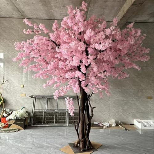 Árboles Flores de Cerezo Artificiales, Tronco de árbol y Flores realistas Hecho a Mano, para Hogar Salon Dormitorio Decoración de Bodas En Interiores y Exteriores,001,1.2x1m