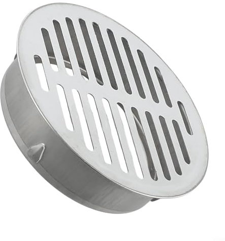 Cache-siphon amovible pour sol – Toit de drainage rond en acier inoxydable – Bouchon de tuyau de drainage de sol – Housse de tuyau de pluie – Pour une utilisation en extérieur, balcon, cour (Ø 200 mm)