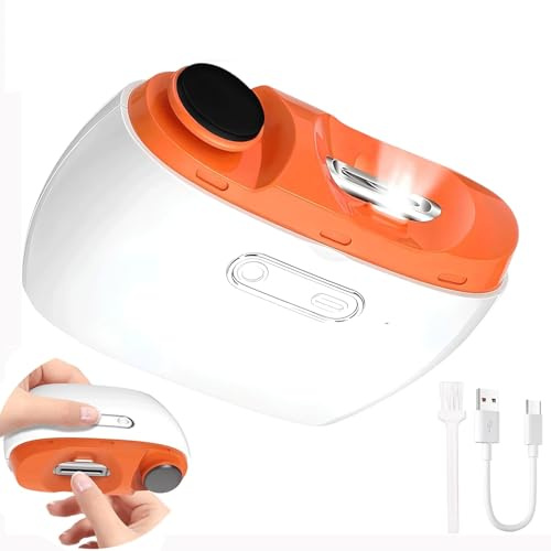 Coupe Ongle Electrique, Coupe-ongles Automatique et Polisseuse 2 en 1, Coupe-ongles Rechargeable Sans Fil avec Lumière LED et Stockage des Restes d'ongles Pour Bébés, Adultes, Personnes Âgées