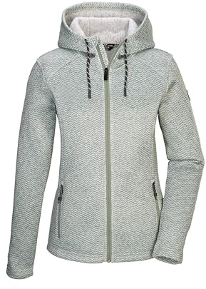 killtec Damen Strickfleecejacke/Fleecejacke mit Kapuze KOW 5 WMN KNTFLC JCKT, helles salbei, 46, 43295-000