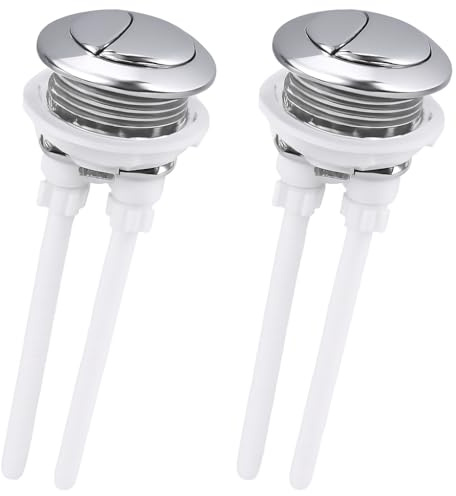 2PCS Pulsador Doble para Cisterna WC Botón 38mm, Botón Doble Empuje Alta Presión Recambio Para Tanque De Inodoro Accesorios, Duraderos Fáciles De Instalar Ahorro De Agua