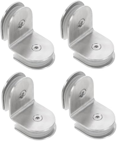 HONITANO 4 pezzi Morsetti per Vetro in Acciaio Inox Staffe Doppio Lato Resistenti per Fissaggio Vetri in Ambienti Umidi Clip Stabili per Mensole e Pannelli Uso Domestico e Professionale