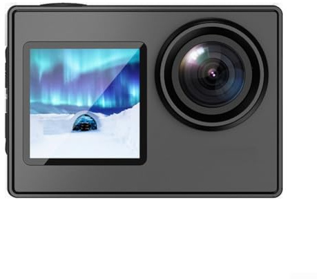 4K Dual-Screen Action-Kamera, 30 m wasserdicht, High-Definition mit WLAN, für Outdoor-Abenteuer, Angeln und Radfahren, Dashcam