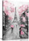 Impression sur toile motif Paris - rose, noir et blanc , Noir , A1 76x51 cm (30x20in)