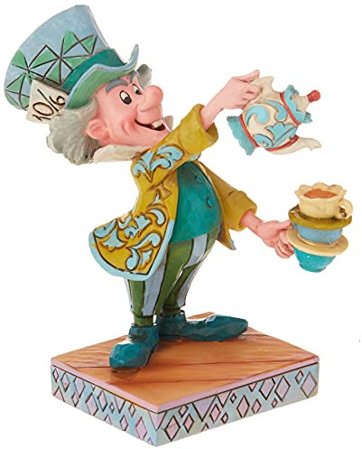 Disney Enesco Traditions by Jim Shore Alice im Wunderland Dekofigur, verrückter Hutmacher, 12 cm, Mehrfarbig
