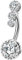 OUFER 14G Piercing au Nombril Acier Chirurgical Argent Femme Anneau de Nombril Barbell Ronde CZ Fille Bijoux de Piercing