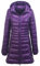 Donna Giacche di Piuma con Cappuccio Giacche Piumino Lungo Ultra Leggero Packable Cappotto Invernali Viola 6XL