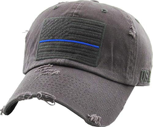 KBETHOS Tactical Operator Collection USA Fishing Mesh Ballcap Flag Patch America Outdoor Trucker Baseball Cap, Dunkelgrau-Blau Tactical Operator Classic, Einheitsgröße