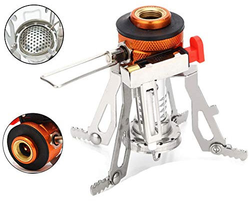 ELQ Mini Cuisinière À Gaz De Camping, Poche Ultralégère Brûleur De Cuisson Extérieur Réchaud À Gaz De Camping Pliant Réchaud De Voyage 3000W