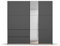 Rauch Möbel Sevilla Schrank Kleiderschrank Schwebetürenschrank, Grau metallic, Schwarz, Griffleisten Grau metallic, 2-türig mit Spiegel, inkl. 2 Kleiderstangen, 2 Einlegeböden BxHxT 218x210x59 cm