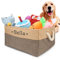 PIANG GOUER Aufbewahrungskorb für Hundespielzeug, Mit personalisiertem Kosenamen Faltbare rechteckige Aufbewahrungsbox für Organisation Katzen und Hundekleidung, Spielzeug(Kaffee，M)