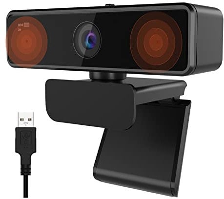 Nuroum V11 2K Webcam for PC, with Noise-Cancelling Microphone & Privacy Cover, 90° Wide Angle 1080P/60fps, USB Plug&Play Computer Web Camera for Laptop/Desktop, Video Calling/Conferencing, Zoom/Skype