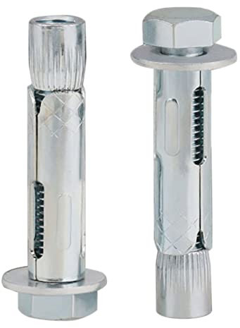 BOUACOUA Φ10x80mm Bulloni Espansione Acciaio al Carbonio Galvanizzato Bulloni ad Espansione Esagonale per Cemento Armato, Calcestruzzo, Pietra, Mattoni (3 Pezzi)