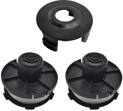 Fadenspulen Ersatzspule für Makita 196146-9/195858-1, 1,6 mm Tap&Go Einzelschnurspule Ersatz-Trimmerschnur für Makita Akkusense 18V DUR1817, DUR181RF, DUR181 Rasentrimmer (2 Spulen + Kappe)