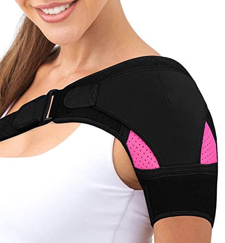 Tutore per sollievo spalla per donna, supporto regolabile in neoprene, spallaccio della cuffia dei rotatori