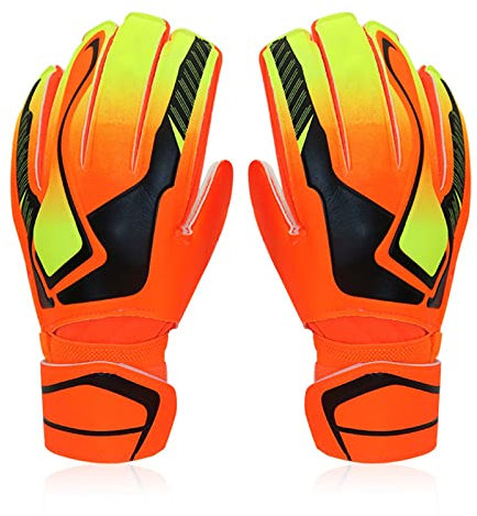 PolyMath Football Goalkeeper Gloves, Youth Adult Goalie Gloves with Finger Spines to Give Protection to Prevent Injuries, Size 5/6/7/8/9/10