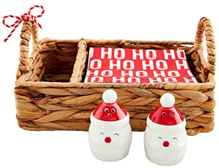 Mud Pie Ensemble salière et poivrière de Noël, shaker 2 3/4 x 1 3/4 dia, rouge