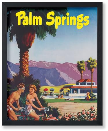 Poster Master Reiseposter – Vintage Palm Springs California Wandkunst – Sunny Day Biking – 20,3 x 25,4 cm ungerahmtes Wandkunst-Poster – tolle Wanddekoration Geschenk für Zuhause, Büro, Wohnzimmer
