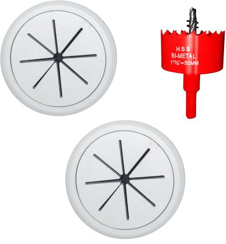 ROOWINTOO TV Cord Hider in Wall Cable Management Kit for TV, Behind Wall TV Wire Kit Cable Hider,Includes 2 Pass-Throughs and Hole Saw Drill Attachment