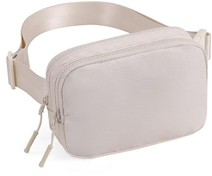 CLUCI Bauchtasche Damen Klein, Frauen Gürteltasche Herren, Sport Mode Sling Bag, Stylisch Crossbody Umhängetasche Hüfttaschen mit Verstellbarer Schultergurt,Beige