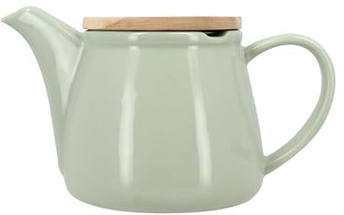 NOVASTYL - Théière anna 500ml en grès celadon avec couvercle en hevea - 3020359