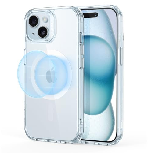 ESR for iPhone 15 Case, Compatible with MagSafe, Military-Grade Protection, Yellowing Resistant, Scratch-Resistant Back, Magnetic Phone Case for iPhone 15, Classic Series, Clear Blue