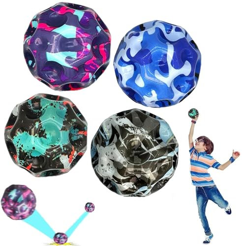 4 Stück Astro Jump Balls, Moon Ball Bounce Ball, Flunkyball Bounce Ball Bouncing Balls für Kinder, Hohe Bounce Loch Ball Mondball Lavaball, Mini Bouncing Ball Toy, Bouncy Balls for Kids Party Gift