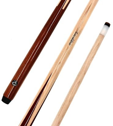 BILMAG 2X Billard Pool Queue Cue Kö Excalibur einteilig, Ahornholz, Braun, 102cm - 145cm, 12mm Schraubleder (112cm)
