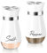 Dorblely Salière et Poivrière Set, 120ml Acier Inoxydable Poivriere, Saliere en Verre, Pots à épices, pour La Maison ou La Cuisine, Épices, Restaurant - Blanc