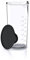 Arendo - Measuring jug 600 ml with Measurements displayed, Mixing Jug, Blender Beaker with black lid, 20 oz, Transparent Measuring Cup, Ideal for Hand Blender and Handheld Milk frother, Plastic